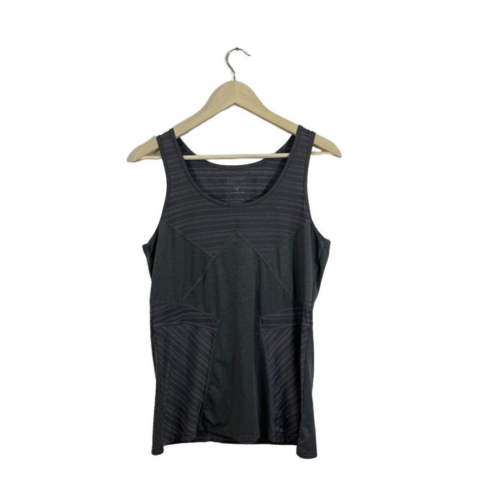 Athleta Large Dash Drop Tank Top Gray Athletic Stretch Sleeveless Shirt